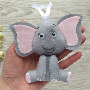 Nursery decor safari, Felt jungle animals, hanging animals safari, felt animals ornament, baby mobile decorations elephant