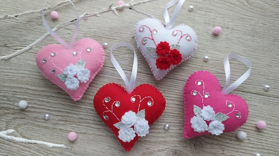 Valentines Day Decor Valentines Day Decorations Valentines Day 78 Hearts  Felt Ga