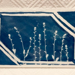 Tiny Wildflowers-Original Embellished Cyanotype Artwork | Cyanotype Sunprint | Watercolor Art | Fine Art by Cory Rocio Carrasco