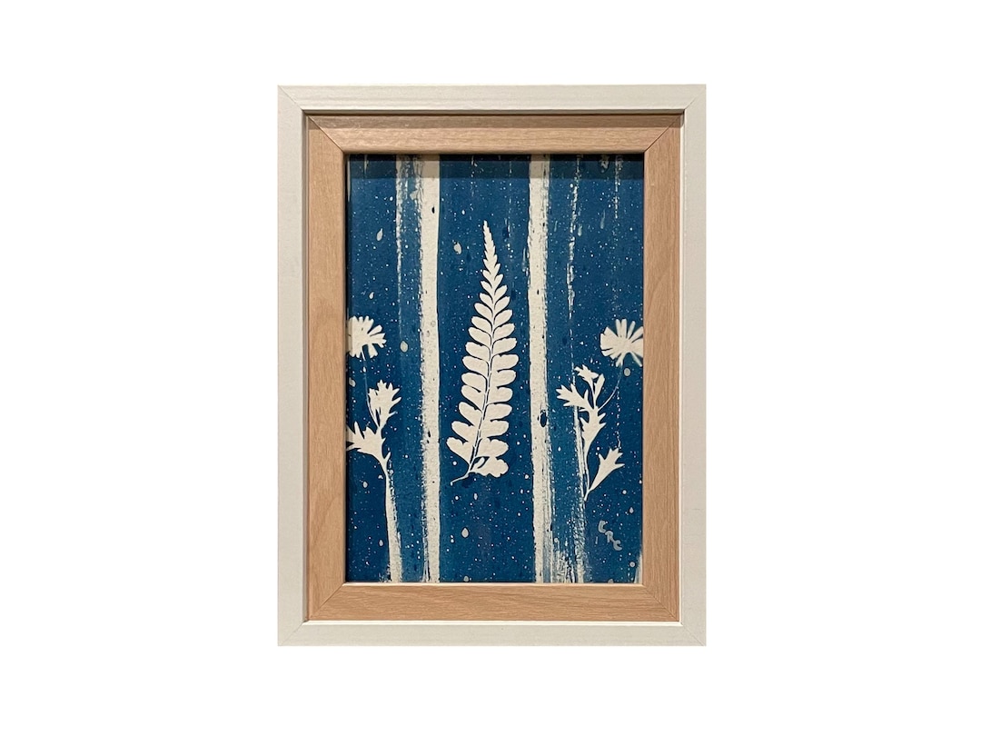 Framed Fern and Wildflowers Cyanotype | Fine Art by Cory Rocio Carrasco ...