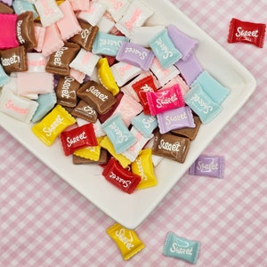 10 Pcs Sweet Candy Mix Color Flatback Resin Cabochons #CAB014