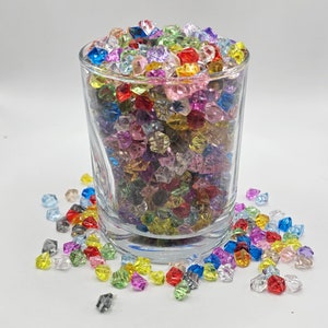 50/200 Pcs Multi Color Fake Crushed Ice, Rock Acrylic Ice Cubes, Crystals Fake Diamond Decoration Plastic Gems Vase Fillers, Cabochons