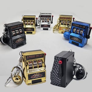 Miniatuur Realistische Slotmachine Bel Charms Sleutelhanger Sleutelhanger