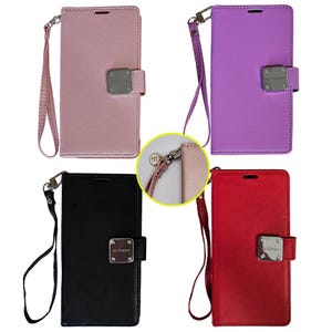 Wristlet Wallet Phone Case iPhone  6/7/8/11 Plus Max 12/13/14/15/16 Pro Max Phone Case With Personalized Initial Letter Charm