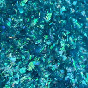 Turquoise Blue Iridescent Mylar Flakes Holographic Sparkle Confetti Holographic 20g