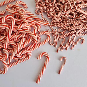 8/20 Pcs Fake Polymer Clay Candy Cane Stick Christmas Candy Canes #CAB225