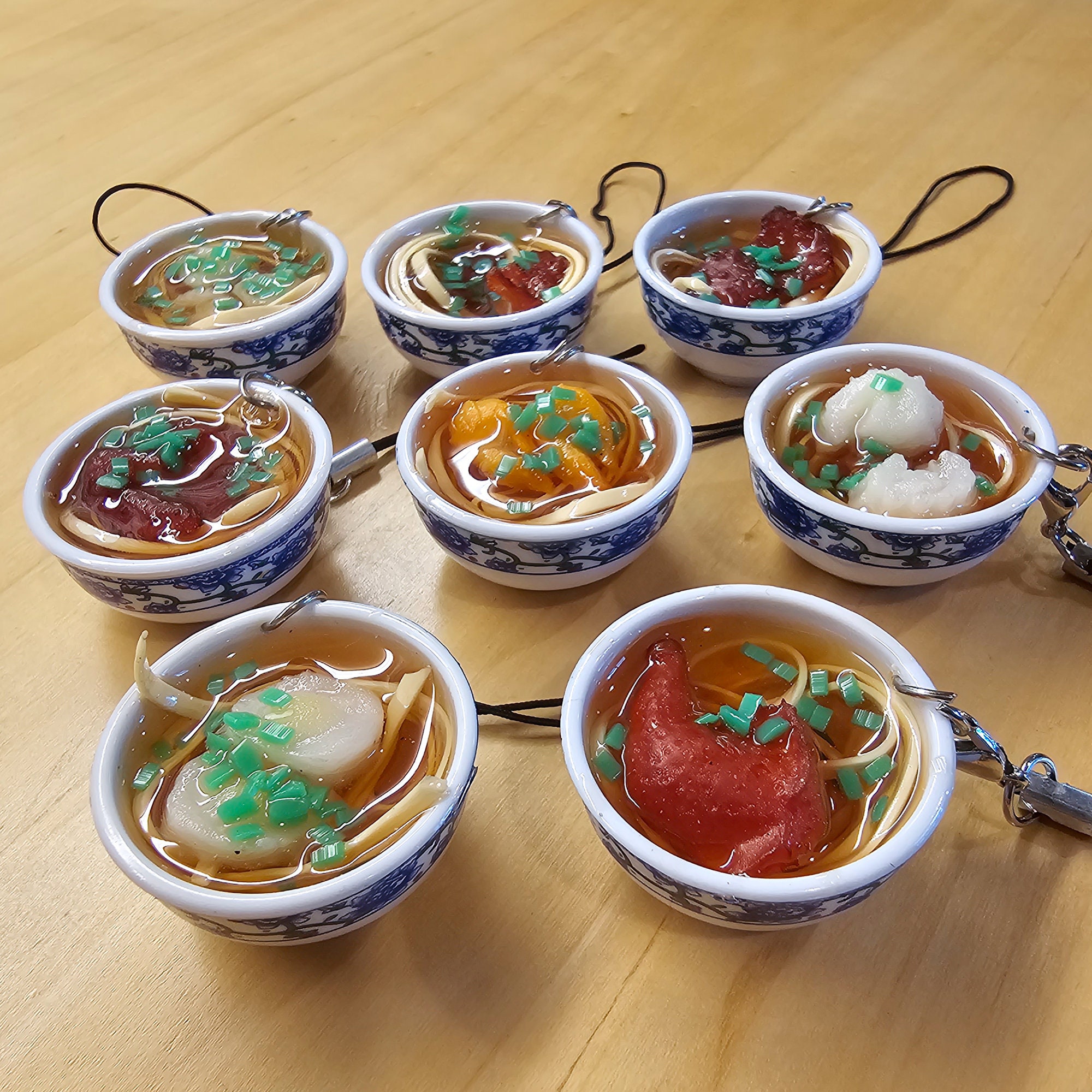 Simulation Food Charms Noodle Keychain Chinese Blue And White Porcelain  Food Bowl Mini Cell Phone Strap Pendant From Xiaofuyou1, $26.14