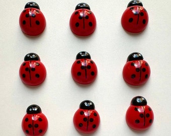 Super Cute  Red Ladybug Lady bug Resin Flat Back Cabochons  5/10/25 Pcs #CAB030