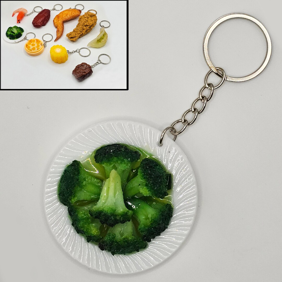 Fake Broccoli Miniature Fake Artificial Broccoli Vegetables Plate Cute Key Chain ...