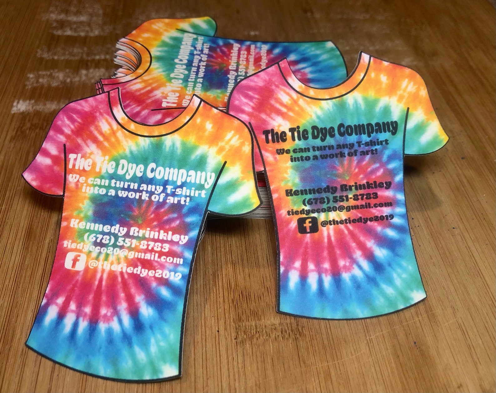 Tie Dye TShirt Business Cards Tie Dye TShirt Care Etsy