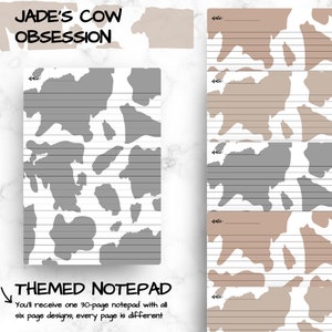 Jade's Cow Obsession | notepad | see images for details