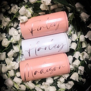 Personalized Can Cooler, Bridesmaid Gift, Stainless Steel Insulated Cooler, Slim Can Holder, Skinny Seltzer Cup