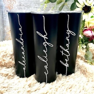 Custom Personalized Name Tumbler | Girl&#39;s Trip Tumbler | Stainless Steel Cup Straw | Bridesmaid Gift | Wedding | Mothers Day | Birthday Cup