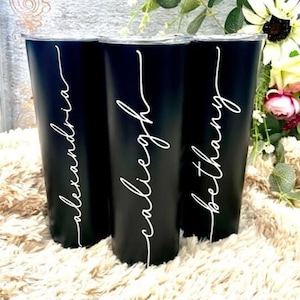 Custom Personalized Name Tumbler | Girl's Trip Tumbler | Stainless Steel Cup Straw | Bridesmaid Gift | Wedding | Mothers Day | Birthday Cup