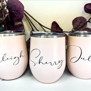 Personalized Tumbler, Bridesmaid Proposal Gift, Wine Tumbler, Coffee Cup, 12oz Stainless Steel Tumbler w/straw, Bachelorette, Liquor Cup