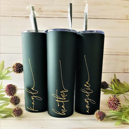 Custom Personalized Name Tumbler | Girl's Trip Tumbler | Stainless Steel Cup Straw | Bridesmaid Gift | Wedding | Mothers Day | Birthday Cup