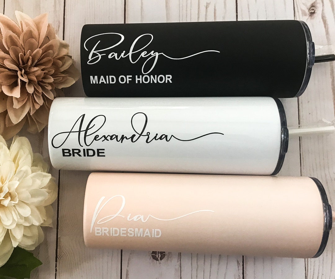 Personalized Tumbler, Bridesmaid Gift, 20oz Stainless Steel Tumbler ...