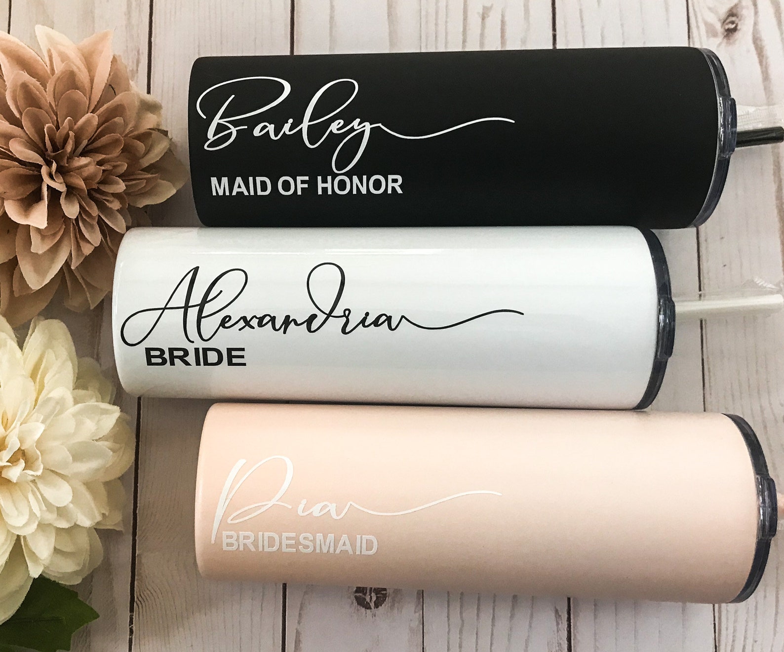 Personalized Tumbler Bridesmaid Gift 20oz Stainless Steel Etsy