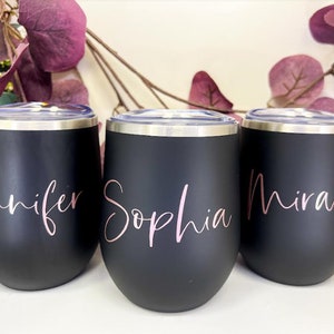 Personalized Tumbler, Bridesmaid Proposal Gift, Wine Tumbler, Coffee Cup, 12oz Stainless Steel Tumbler w/straw, Bachelorette, Liquor Cup image 9