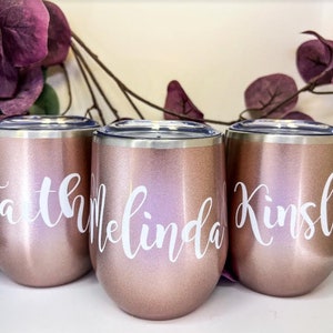 Personalized Tumbler, Bridesmaid Proposal Gift, Wine Tumbler, Coffee Cup, 12oz Stainless Steel Tumbler w/straw, Bachelorette, Liquor Cup image 5