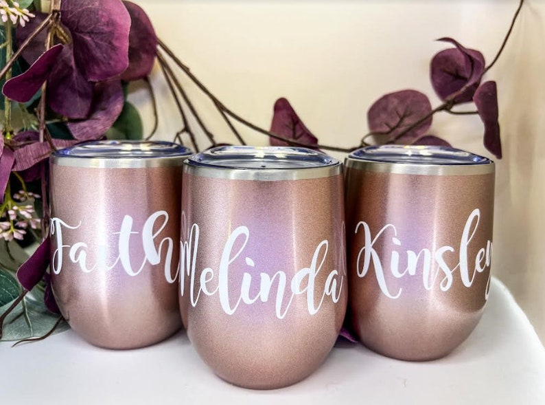 Personalized Tumbler, Bridesmaid Proposal Gift, Wine Tumbler, Coffee Cup, 12oz Stainless Steel Tumbler w/straw, Bachelorette, Liquor Cup image 5