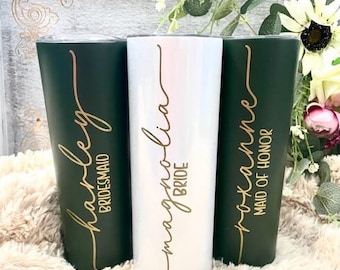 Custom Personalized Name Tumbler | Girl's Trip Tumbler | Stainless Steel Cup Straw | Bridesmaid Gift | Wedding | Mothers Day | Birthday Cup