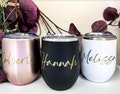 Personalized Tumbler, Bridesmaid Proposal Gift, Wine Tumbler, Coffee Cup, 12oz Stainless Steel Tumbler w/straw, Bachelorette, Sage green