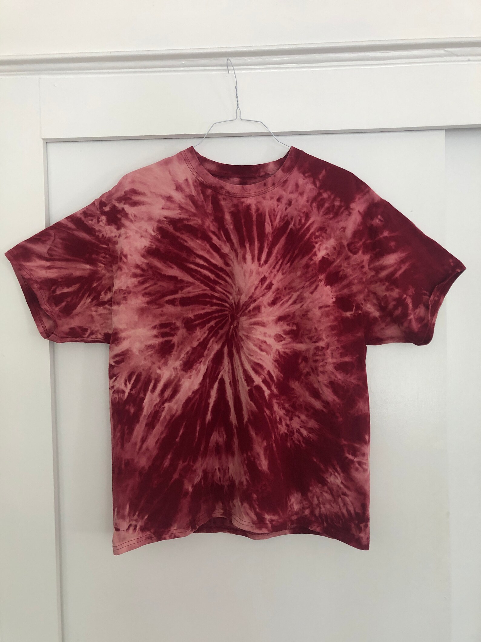 womens red tie dye shirt
