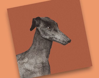 Black Greyhound Art Print