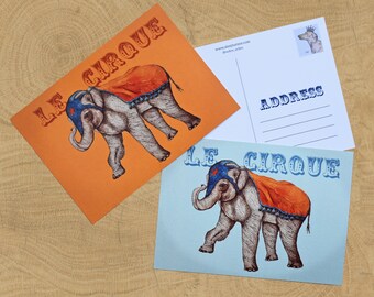 Le Cirque, Circus Elephant Postcards