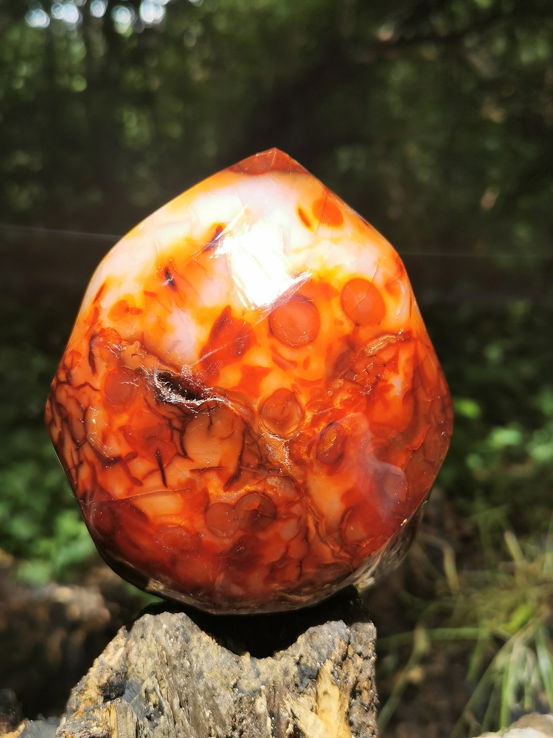 Large Carnelian Flame Ethically Sourced Crystal India | Etsy