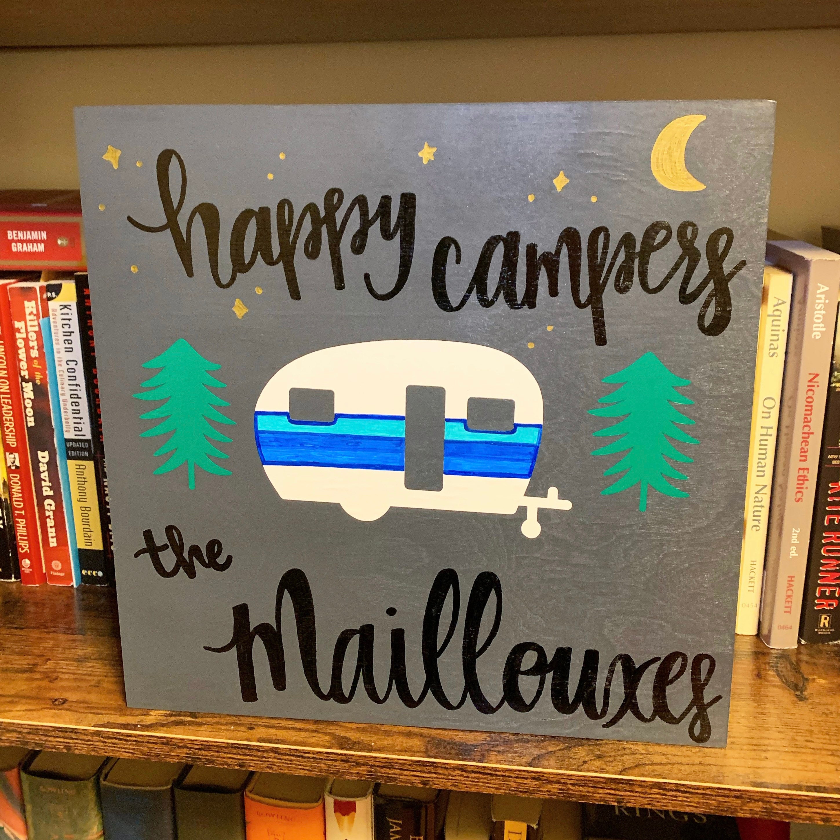 Personalized Happy Campers Wooden Sign 12x12 | Etsy