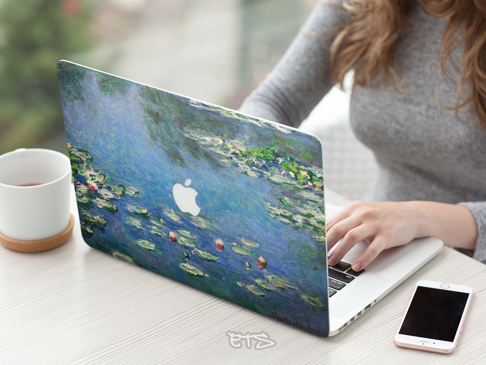 Water lilies picture print Macbook case for new Pro Mac Laptop 13 2020 and MacBook Air 13 2020 drawing Pro 13 1708 Claude Monet A2159
