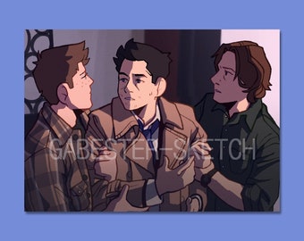 Team Free Will Borderless Print Supernatural