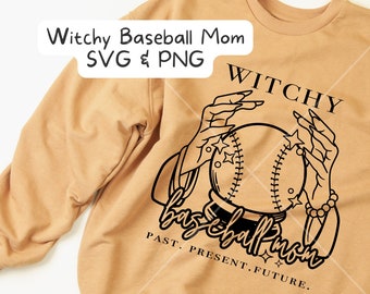 Baseball Mom Svg, Witchy Mom SVG, Baseball Cricut Cut Files, Halloween Shirt SVG, Baseball Mom Shirt Png, Design for Tumbler