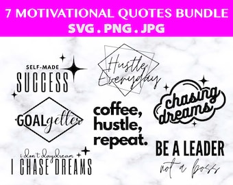 Motivational Quotes Svg, SVG Bundle, png Bundle, Boss Babe Svg, Hustle Svg, PNG JPG svg for Cricut, Business Owner svg png jpg