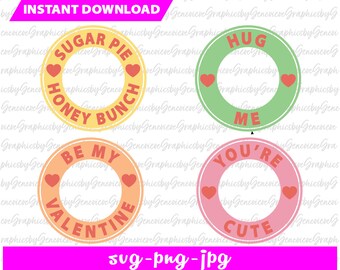 Valentines Cold Cup SVG, Valentines Hot Cup SVG, Valentines SVG Bundle, Candy Heart svg, Cricut Valentines svg png, Be My Valentine svg