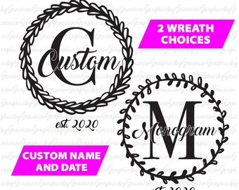 Last Name Monogram SVG, Custom Name Sign, Custom Family Sign SVG