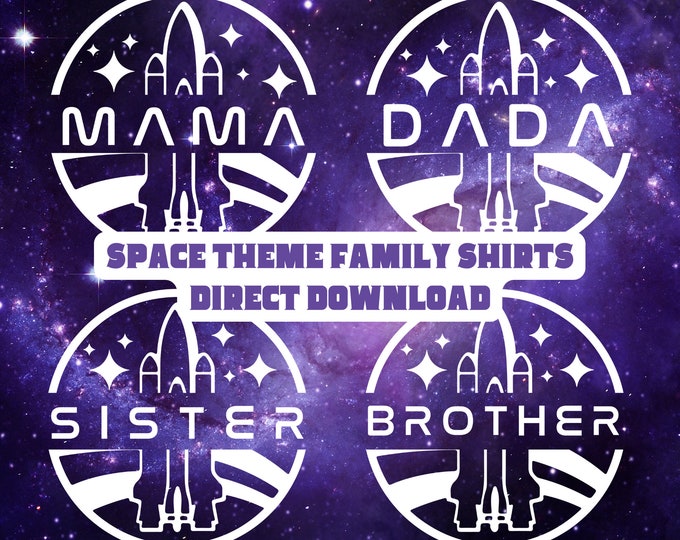 Space SVG, Space Birthday Party SVG, Family Shirt SVG, Mama Dada Shirt ...