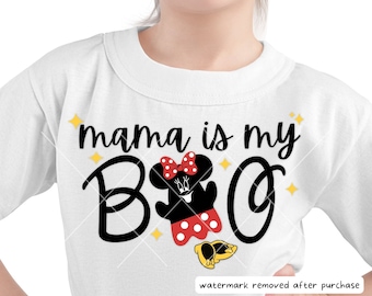 Mama is my Boo SVG PNG, Halloween Magic Mouse Shirt SVG, Minnie Halloween Party svg, Halloween cut files, not so spooky, bats
