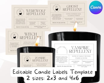 Halloween Editable Candle Label, Spooky Candle Label Design, Inappropriate Candle Labels, Custom Product Label, Diy Candle Label CANVA