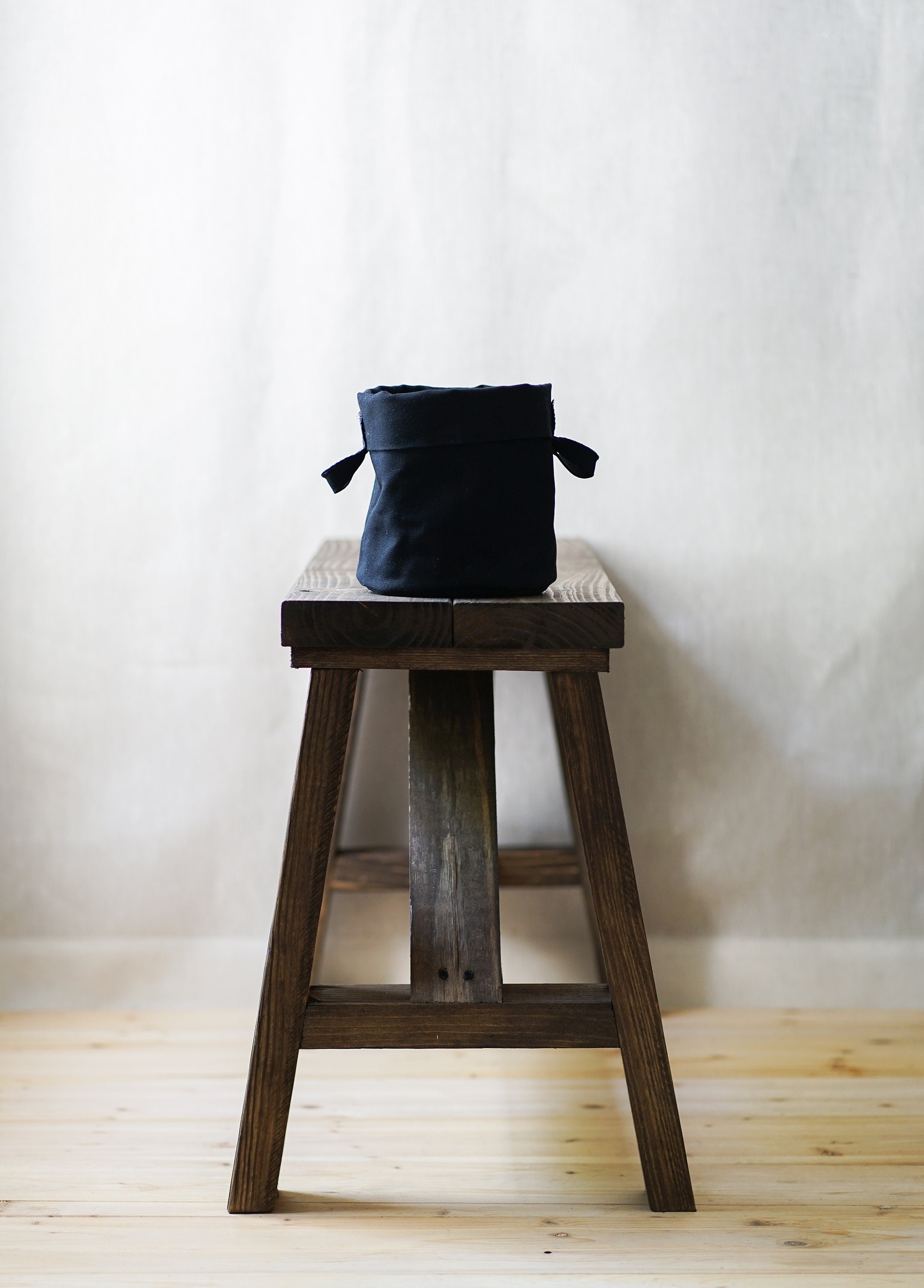 Black canvas storage bins 12oz double sided cotton canvas bin Etsy