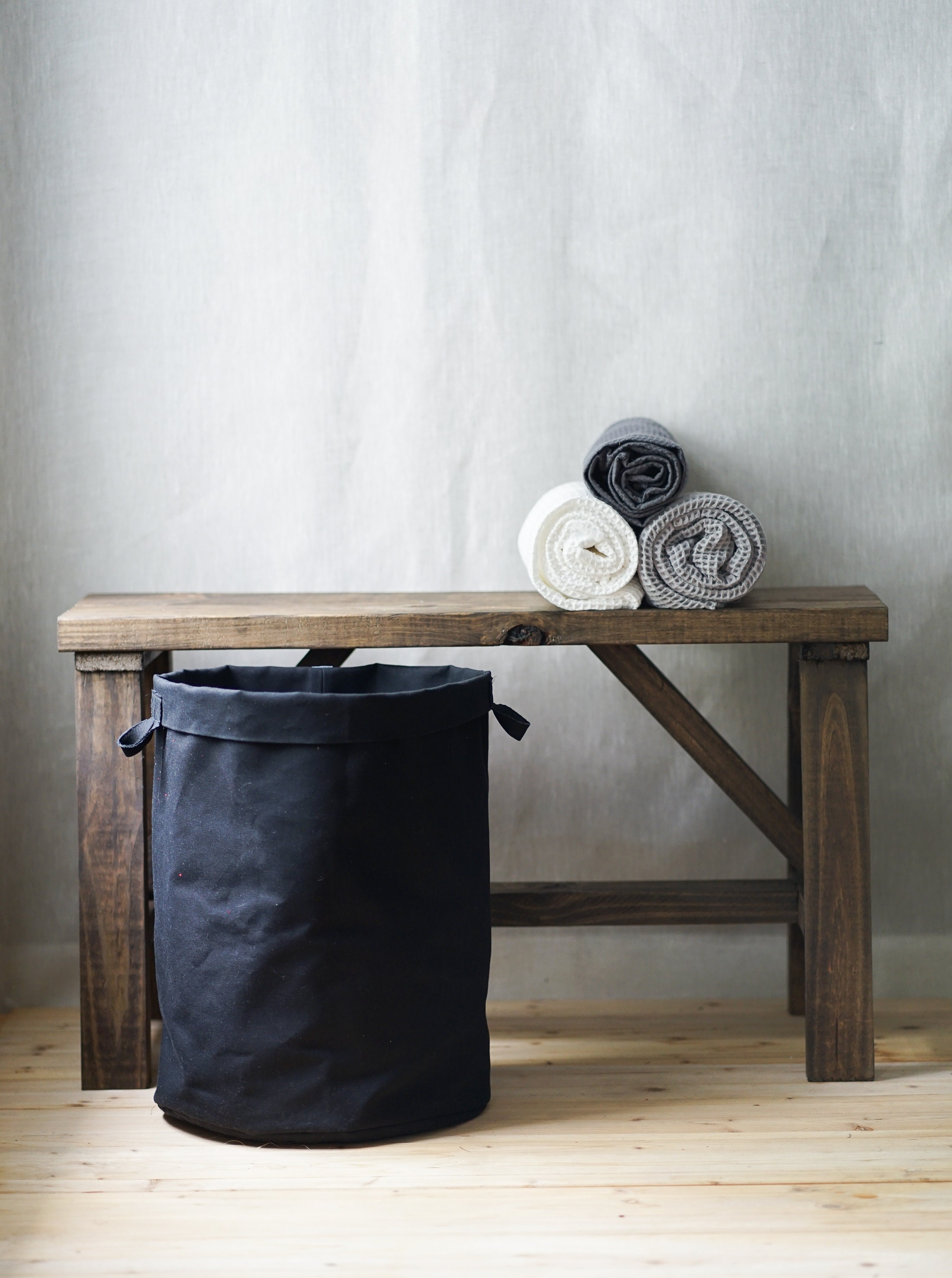 Black canvas storage bins 12oz double sided cotton canvas bin Etsy
