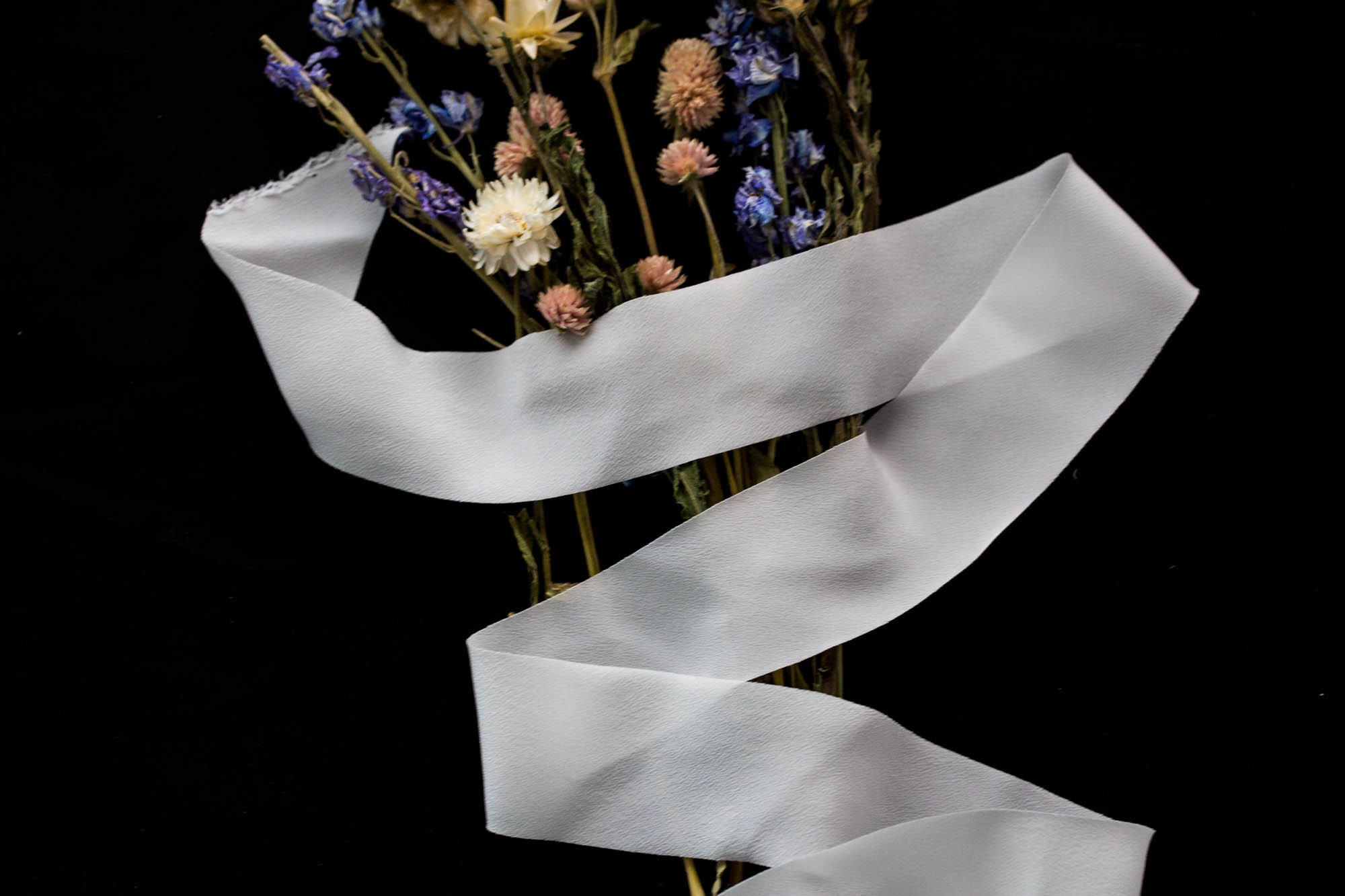 Soft white silk crepe ribbon decorative bias cut ribbon for | Etsy