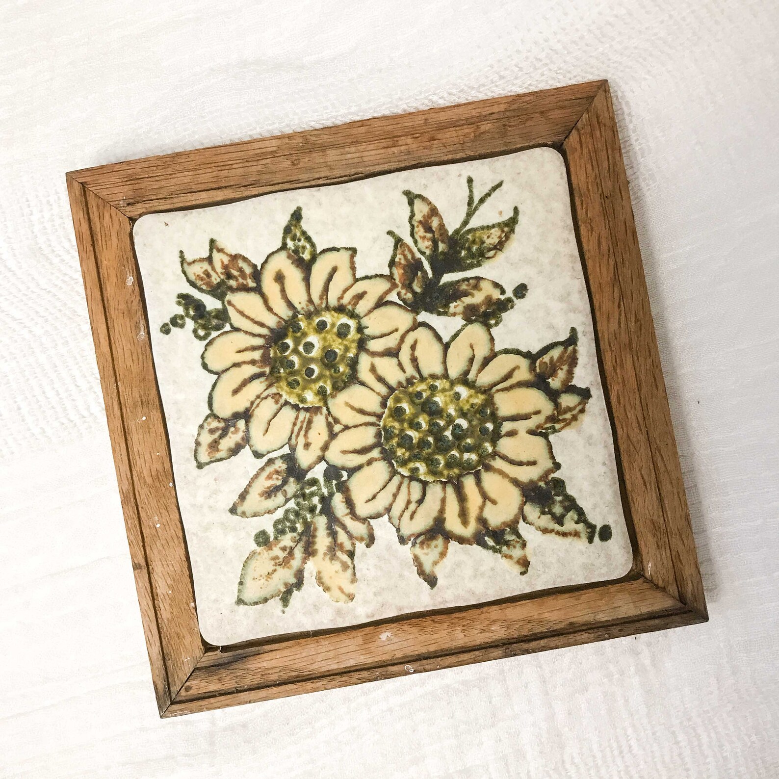 Sunflower trivet flower trivet flowers ceramic wood Etsy