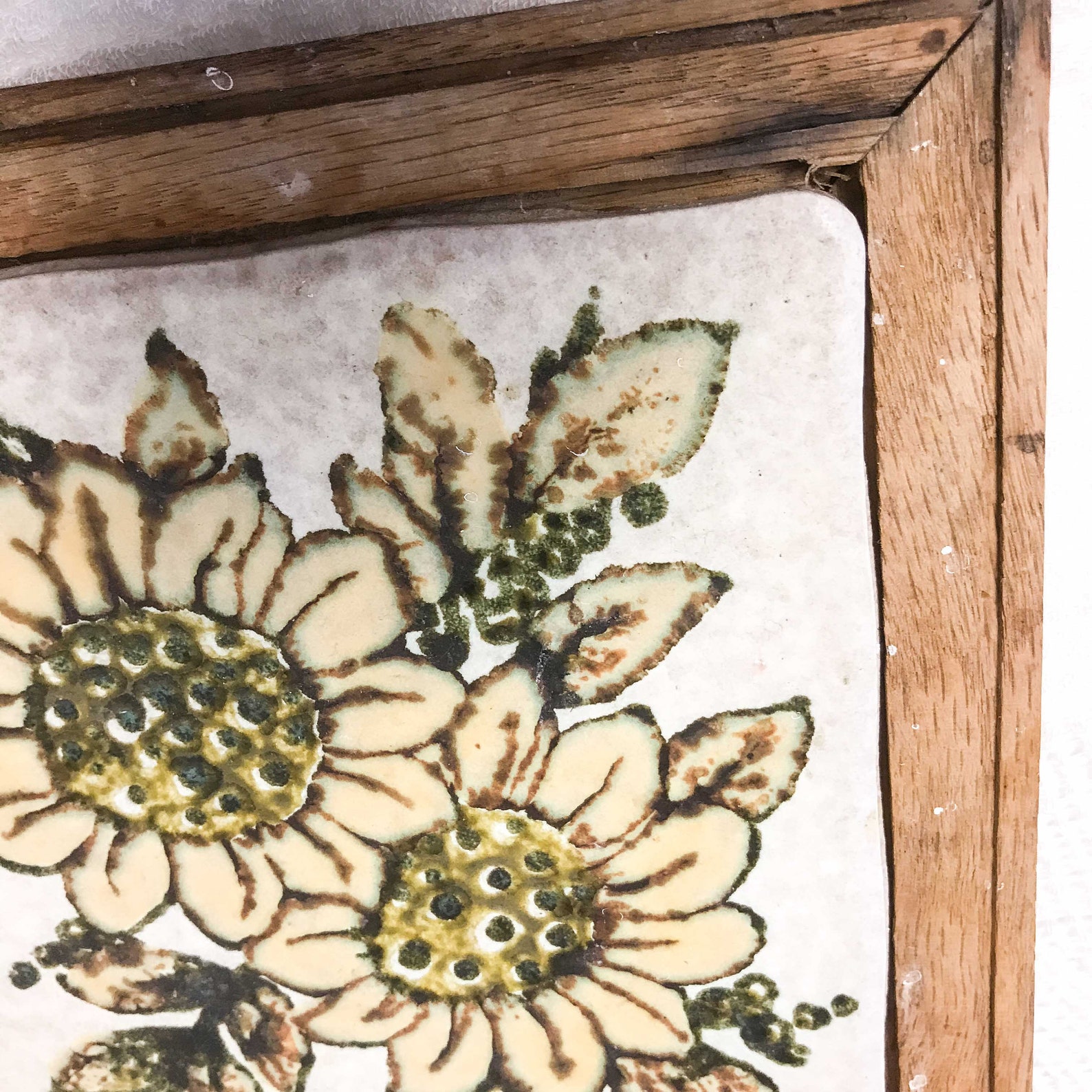 Sunflower trivet flower trivet flowers ceramic wood Etsy