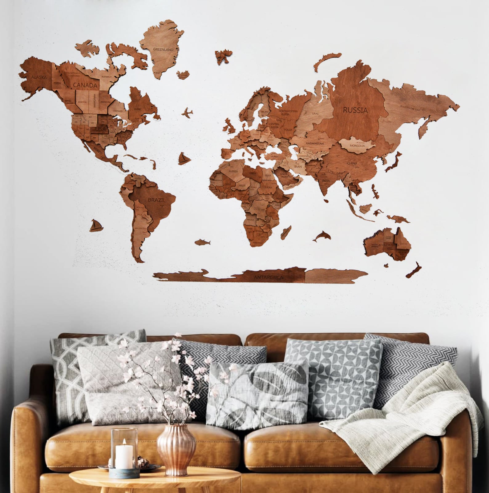 Walnut Wood Map Wooden Wall Map - Il 1588xN.3366742670 Jm68