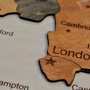 Wood 3D Map United Kingdom Handmade Wood Map Wood Art Wood Travel Map Birthday Gift Anniversary Gift Wall Decor