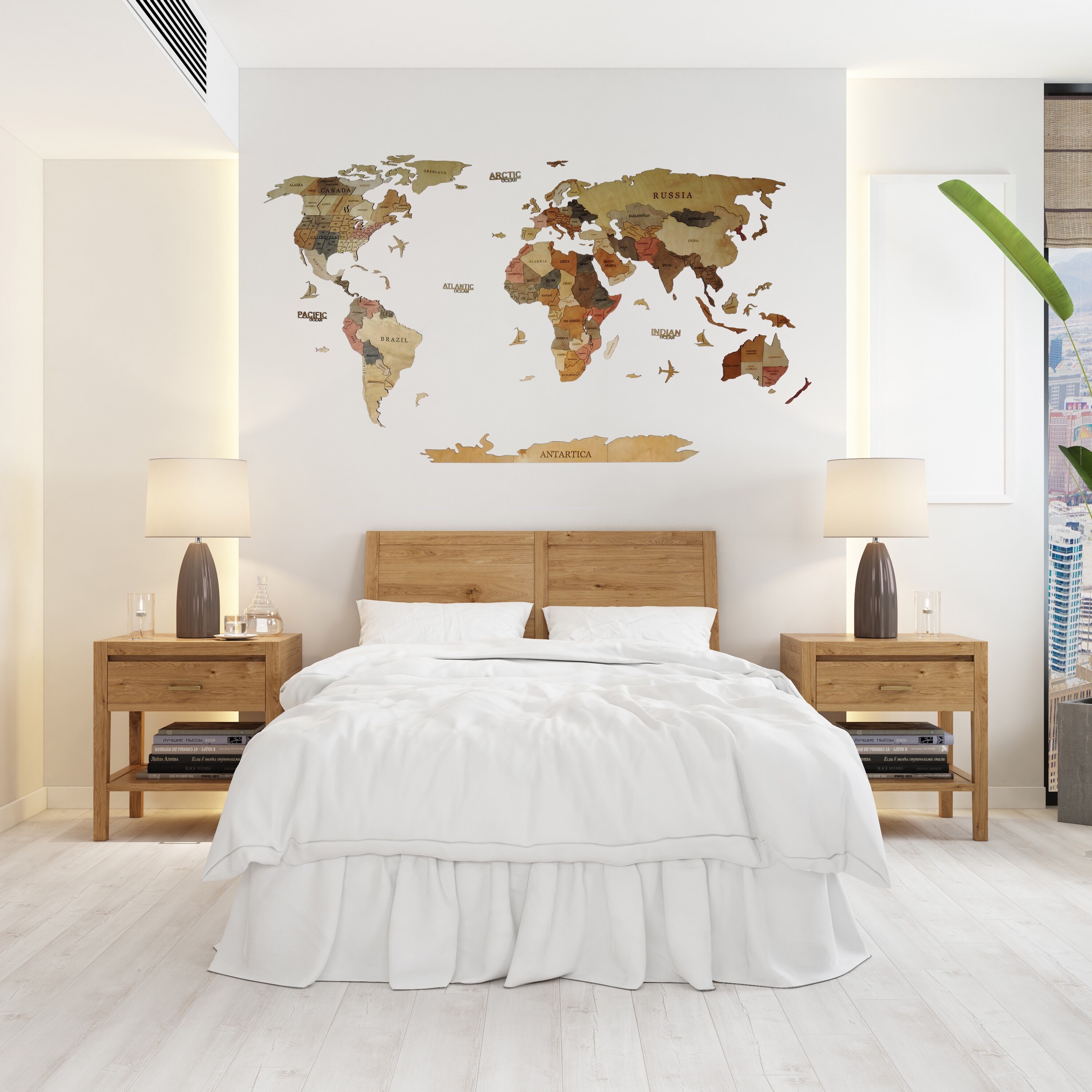 Wooden Wall Map 3 D Wood wall Map Travel World Map Anniversary Etsy