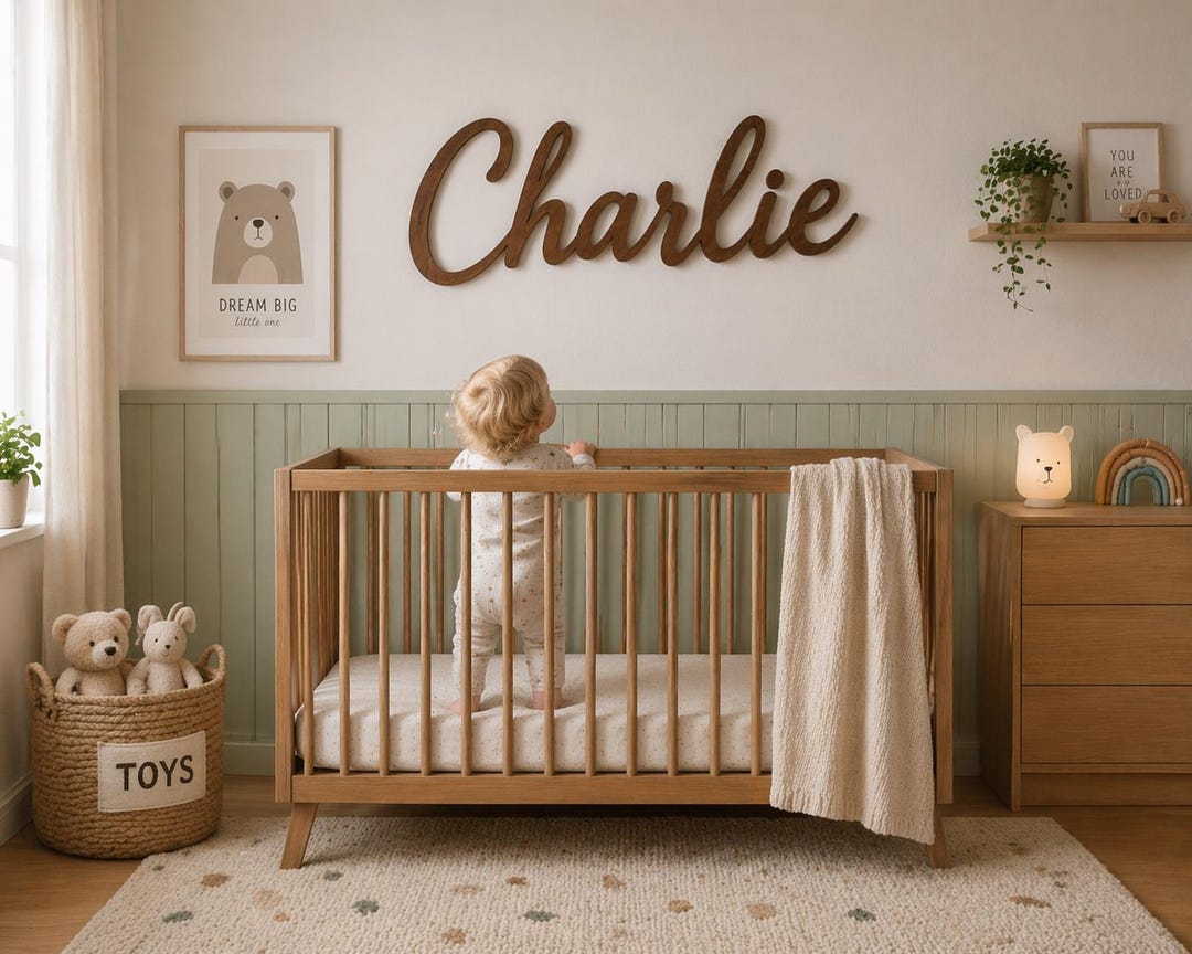 Custom Wood Nursery Name Sign: Personalized Wood Name, Custom Nursery ...